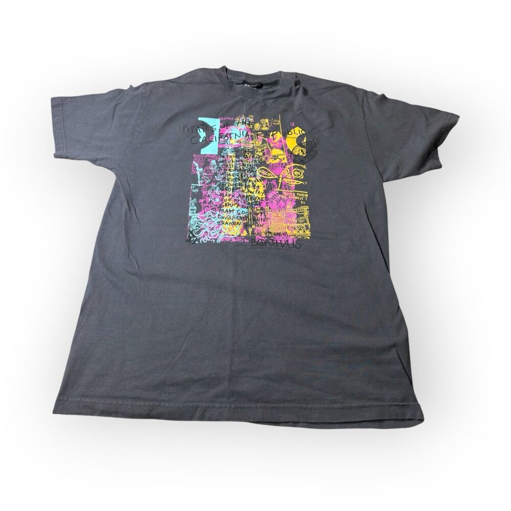 Volcom Black Logo T-Shirt Colorful Size Large Shirt Skater VTG 90s Rare